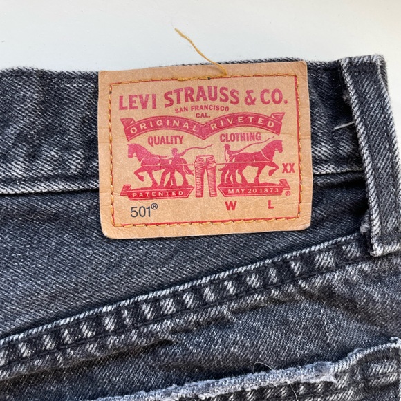 Levi’s black 501 cutoff shorts. - Picture 2 of 4